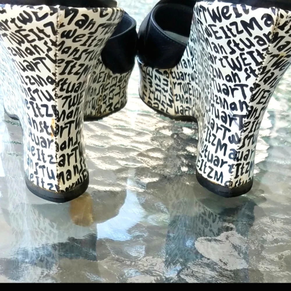 ❤ SALE STUART WEITZMAN VINTAGE Signature Wedge Slide Sandals 8 - Picture 4 of 5